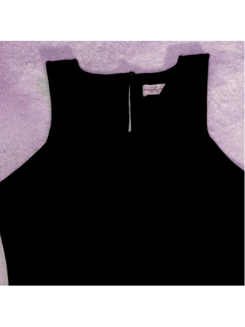 Womens Abercrombie & Fitch black ribbed knit crop top M
